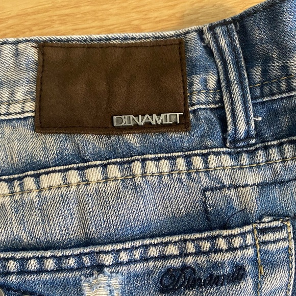 DINAMIT Rare Denim from Italy Light Wash Distressed Men’s Denim Jeans Size 40 - Picture 10 of 16